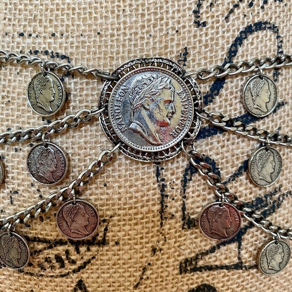 Vintage Women’s Coin Chain Belt Silver Tone Gypsy Boho Bohemian Belly Dancer main image 6